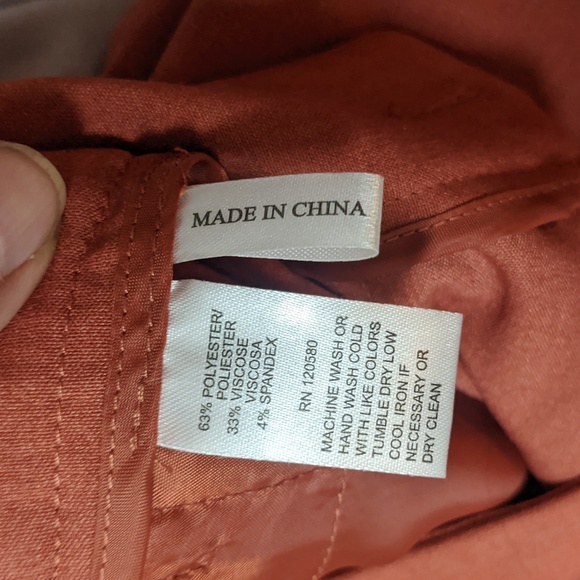 Amanda + Chelsea High Rise Wide Leg Orange Dress Pant - Size 4 - MAKE OFFER - Picture 3 of 6